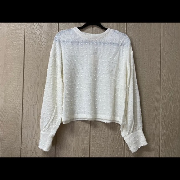 Very J boutique Cozy Cream swiss dot sweater | size medium & large - Picture 3 of 4